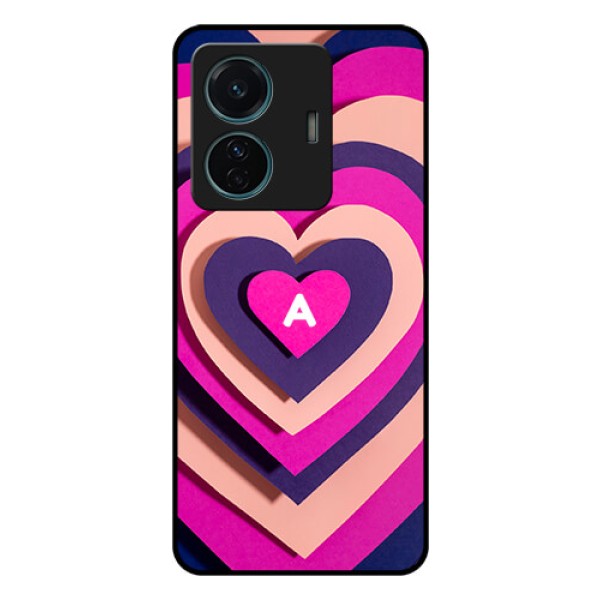 Vivo T1 Pro 5G Custom Glass Mobile Case - Cute Heart Pattern Design Vivo T1 Pro 5G Custom Glass Mobile Case - Cute Heart Pattern Design