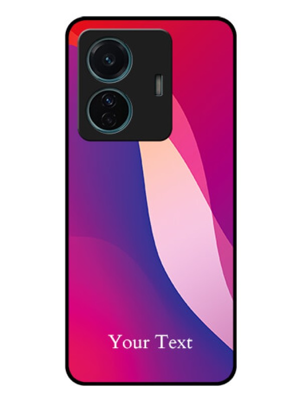 Custom Vivo T1 Pro 5G Personalized Glass Phone Case - Digital abstract Overlap Design