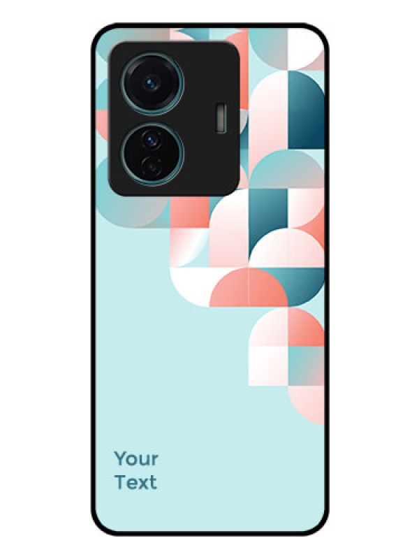 Custom Vivo T1 Pro 5G Custom Glass Phone Case - Stylish Semi-circle Pattern Design