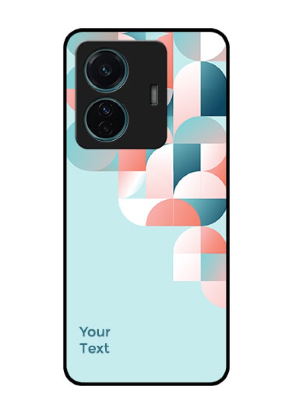 Vivo T1 Pro 5G Custom Glass Phone Case - Stylish Semi-circle Pattern Design
