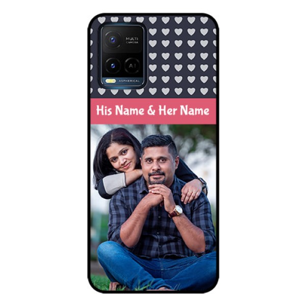 Vivo T1X Custom Glass Mobile Case - Love Symbols Design