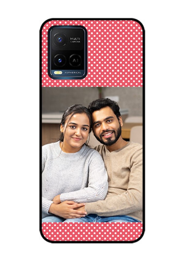 Vivo T1X Custom Glass Phone Case - White Dotted Design