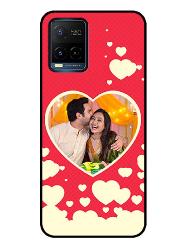 Custom Vivo T1X Custom Glass Mobile Case - Love Symbols Phone Cover Design