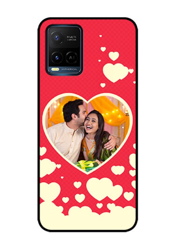 Vivo T1X Custom Glass Mobile Case - Love Symbols Phone Cover Design