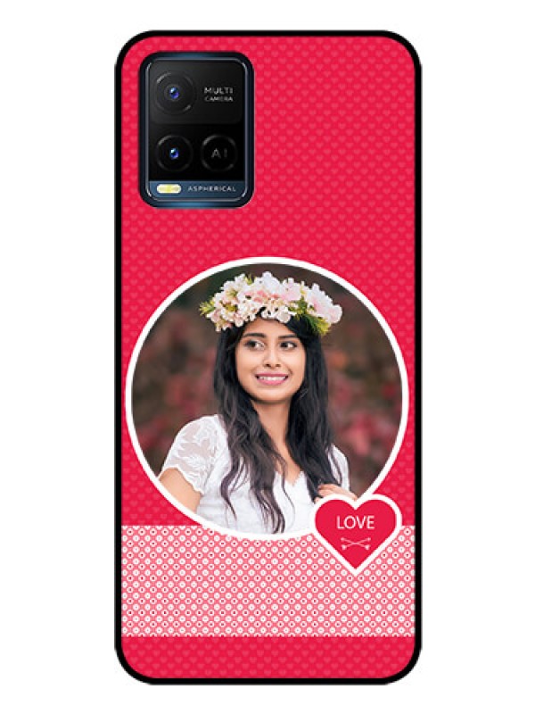 Custom Vivo T1X Personalised Glass Phone Case - Pink Pattern Design