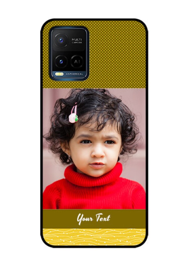 Vivo T1X Custom Glass Phone Case - Simple Green Color Design