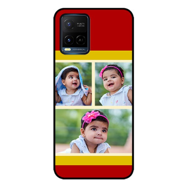 Vivo T1X Custom Glass Mobile Case - Multiple Pic Upload Design