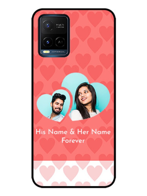 Custom Vivo T1X Personalized Glass Phone Case - Couple Pic Upload Design