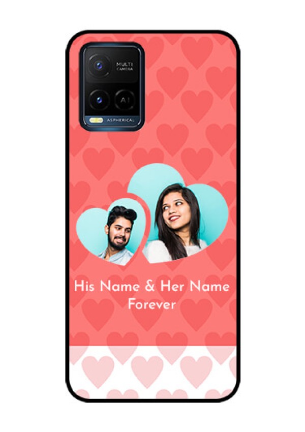 Vivo T1X Personalized Glass Phone Case - Couple Pic Upload Design