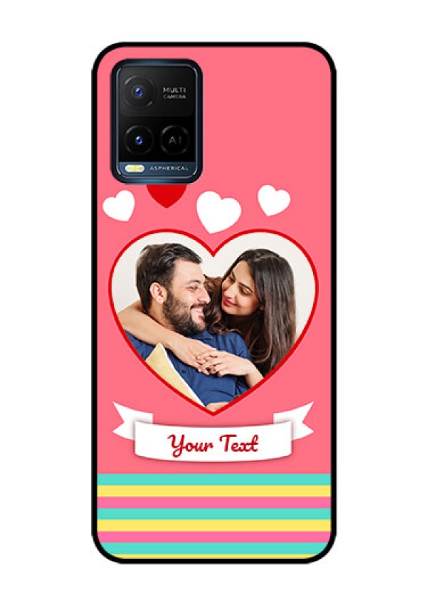 Vivo T1X Photo Printing on Glass Case - Love Doodle Design