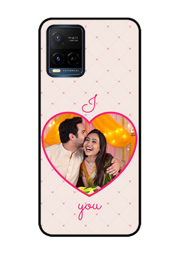 Vivo T1X Custom Glass Mobile Case - Heart Shape Design
