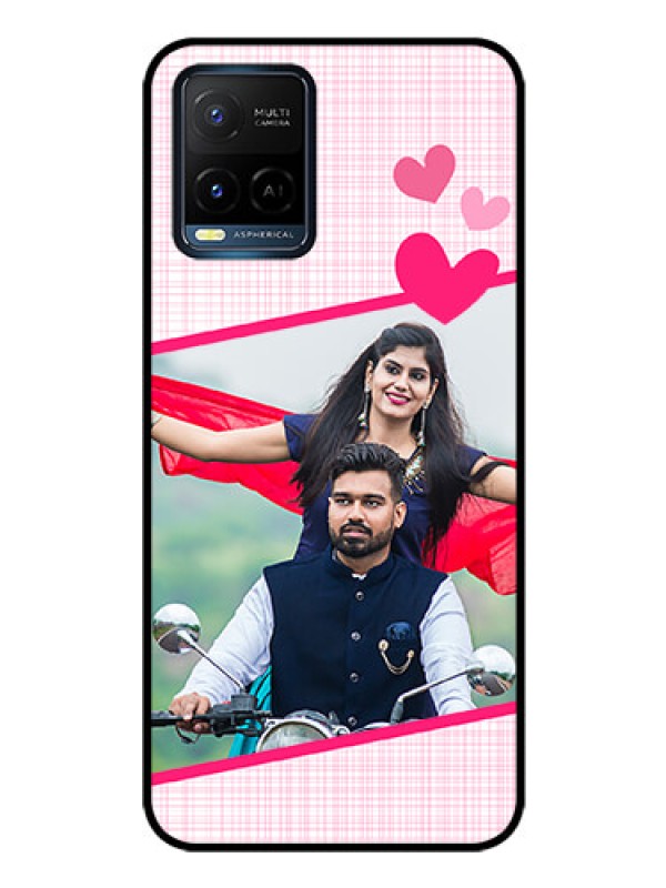 Custom Vivo T1X Custom Glass Phone Case - Love Shape Heart Design