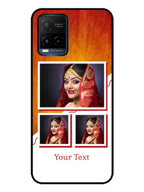 Custom Vivo T1X Custom Glass Phone Case - Wedding Memories Design