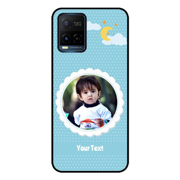Vivo T1X Personalised Glass Phone Case - Violet Pattern Design