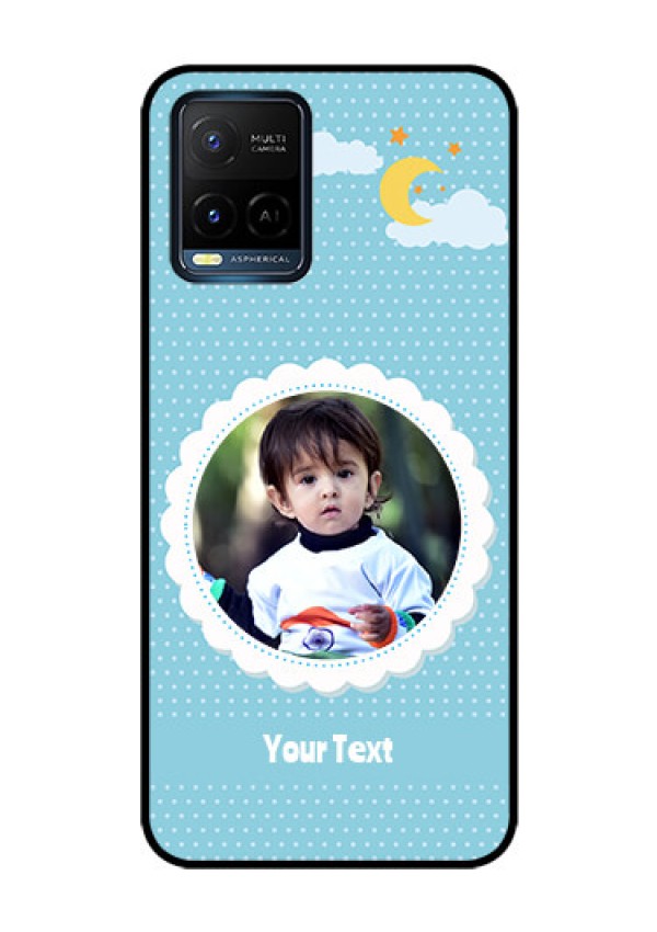 Vivo T1X Personalised Glass Phone Case - Violet Pattern Design