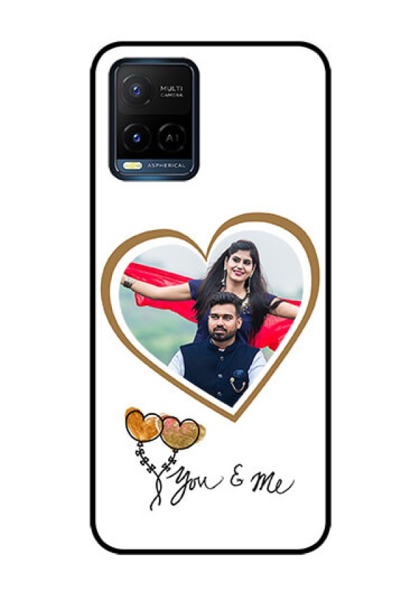 Vivo T1X Custom Glass Mobile Case - You & Me Design