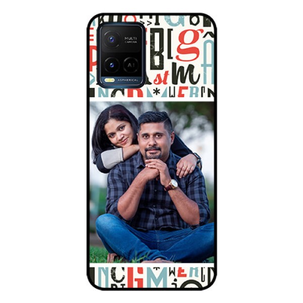 Vivo T1X Personalized Glass Phone Case - Alphabet Design