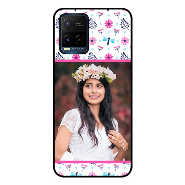 Vivo T1X Photo Printing on Glass Case - Colorful Flower Design Vivo T1X Photo Printing on Glass Case - Colorful Flower Design