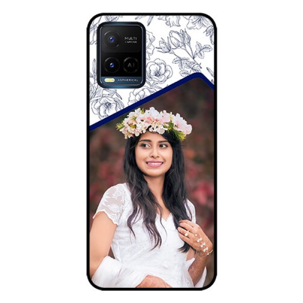 Vivo T1X Personalized Glass Phone Case - Premium Floral Design