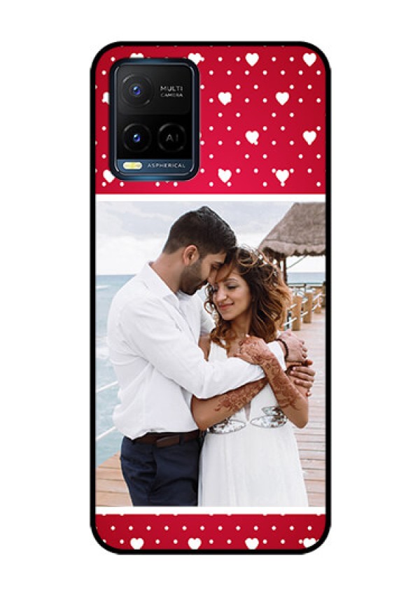 Vivo T1X Photo Printing on Glass Case - Hearts Mobile Case Design