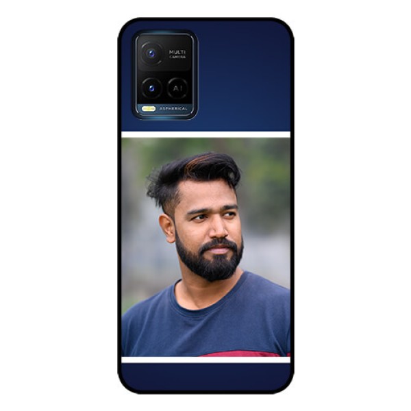 Vivo T1X Personalized Glass Phone Case - Simple Royal Blue Design Vivo T1X Personalized Glass Phone Case - Simple Royal Blue Design