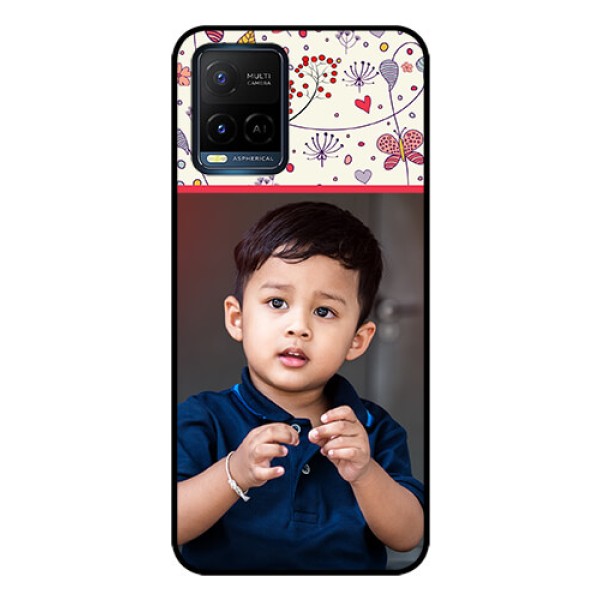 Vivo T1X Custom Glass Mobile Case - Premium Floral Design