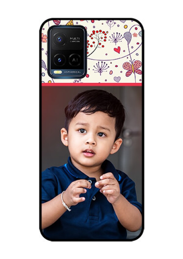 Vivo T1X Custom Glass Mobile Case - Premium Floral Design