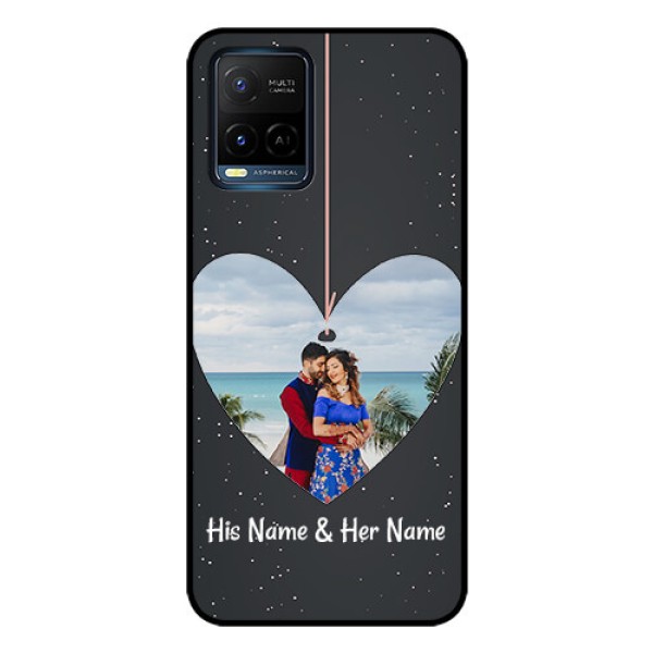 Vivo T1X Custom Glass Phone Case - Hanging Heart Design Vivo T1X Custom Glass Phone Case - Hanging Heart Design