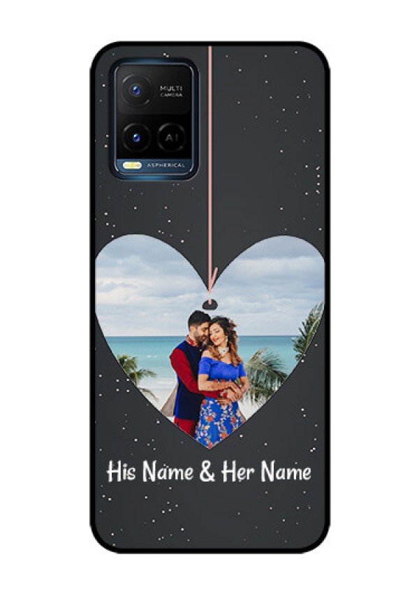 Vivo T1X Custom Glass Phone Case - Hanging Heart Design