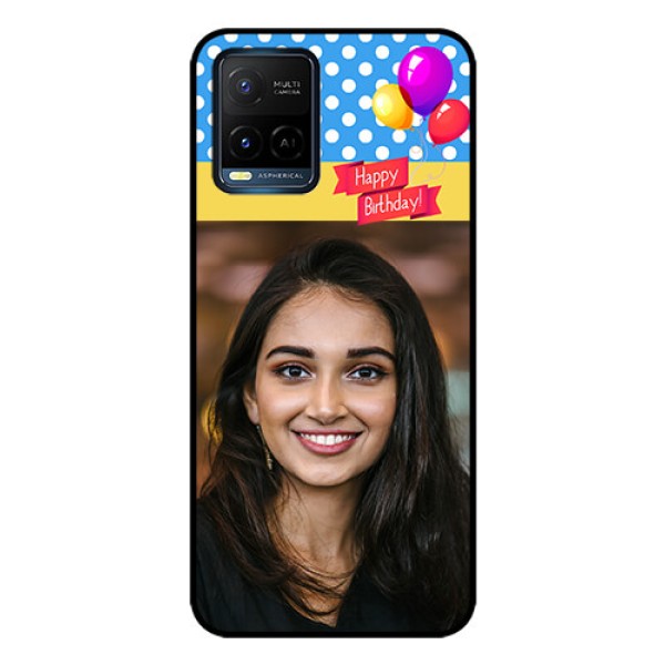 Vivo T1X Custom Glass Mobile Case - Happy Birthday Design Vivo T1X Custom Glass Mobile Case - Happy Birthday Design