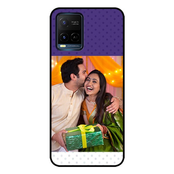 Vivo T1X Personalized Glass Phone Case - Violet Pattern Design Vivo T1X Personalized Glass Phone Case - Violet Pattern Design