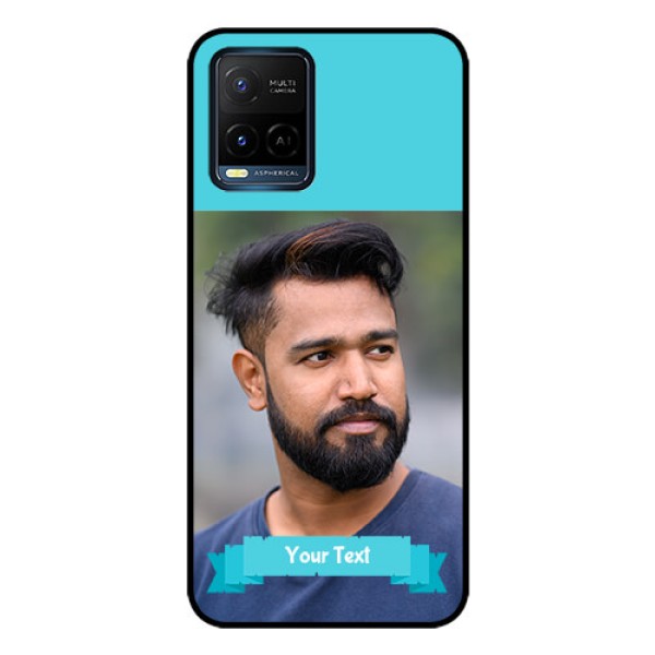 Vivo T1X Personalized Glass Phone Case - Simple Blue Color Design Vivo T1X Personalized Glass Phone Case - Simple Blue Color Design