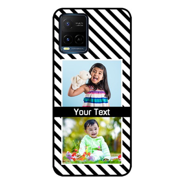 Vivo T1X Photo Printing on Glass Case - Black And White Stripes Design Vivo T1X Photo Printing on Glass Case - Black And White Stripes Design
