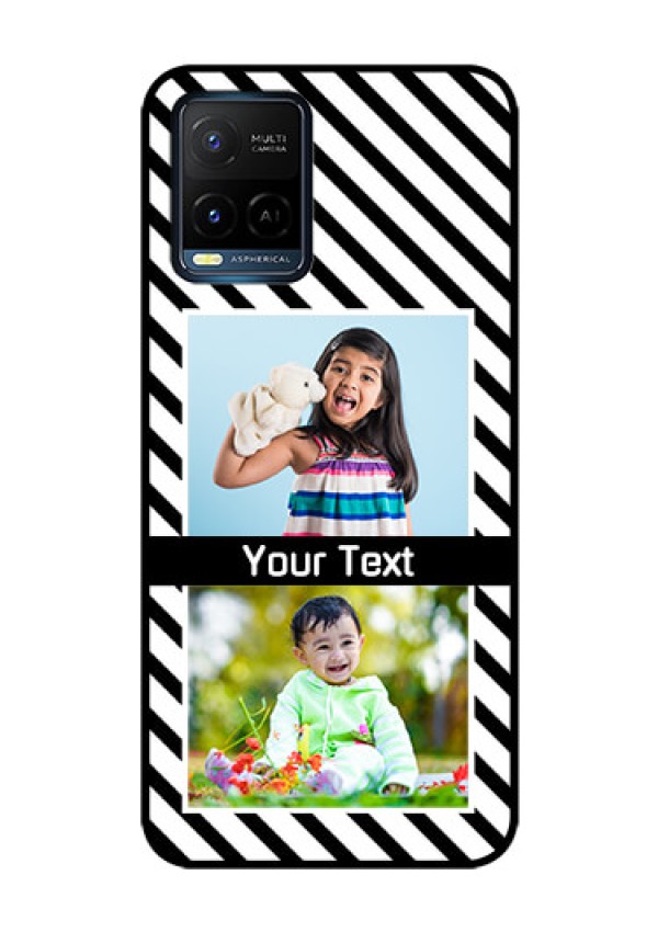 Vivo T1X Photo Printing on Glass Case - Black And White Stripes Design