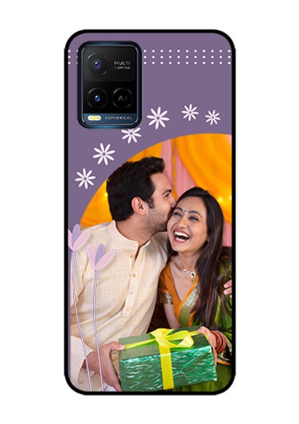 Vivo T1X Custom Glass Mobile Case - Lavender flowers design