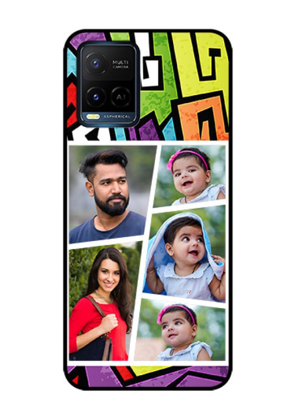 Vivo T1X Custom Glass Phone Case - Graffiti pattern Design