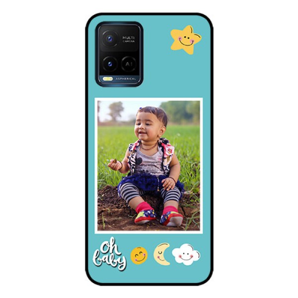 Vivo T1X Personalized Glass Phone Case - Smiley Kids Stars Design Vivo T1X Personalized Glass Phone Case - Smiley Kids Stars Design
