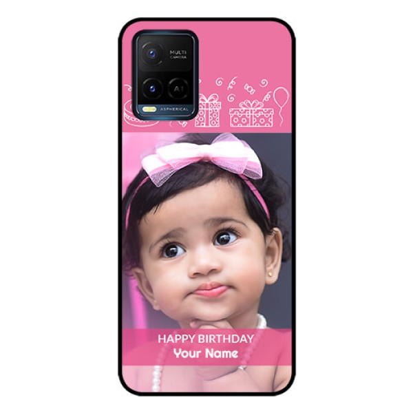 Vivo T1X Photo Printing on Glass Case - with Birthday Line Art Design Vivo T1X Photo Printing on Glass Case - with Birthday Line Art Design