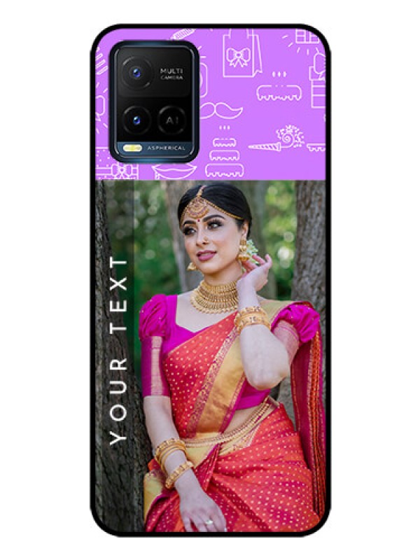 Custom Vivo T1X Custom Glass Mobile Case - Birthday Icons Design