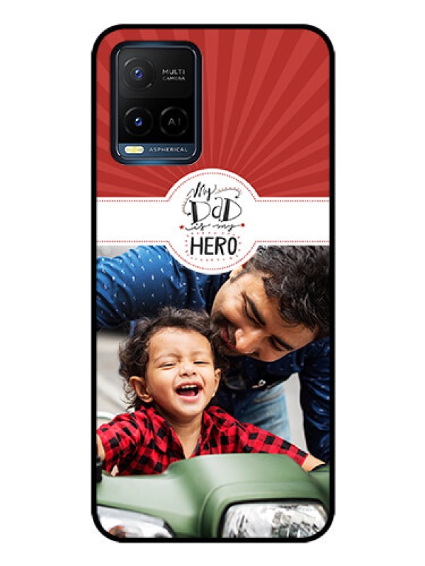 Custom Vivo T1X Photo Printing on Glass Case - My Dad Hero Design
