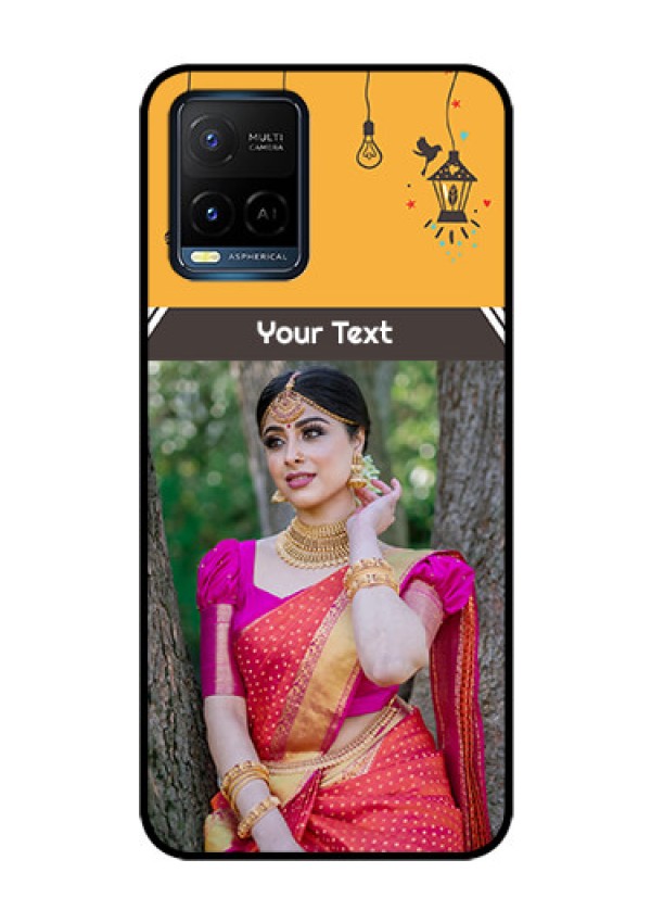 Vivo T1X Custom Glass Mobile Case - with Family Picture and Icons