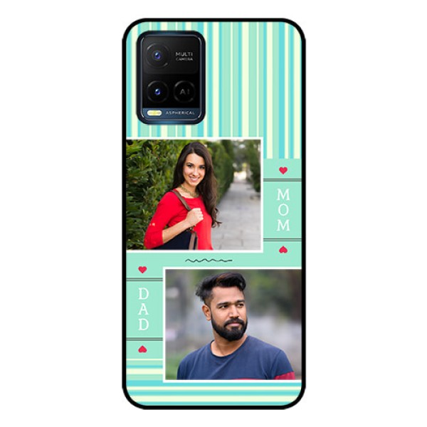 Vivo T1X Custom Glass Phone Case - Mom & Dad Pic Design Vivo T1X Custom Glass Phone Case - Mom & Dad Pic Design