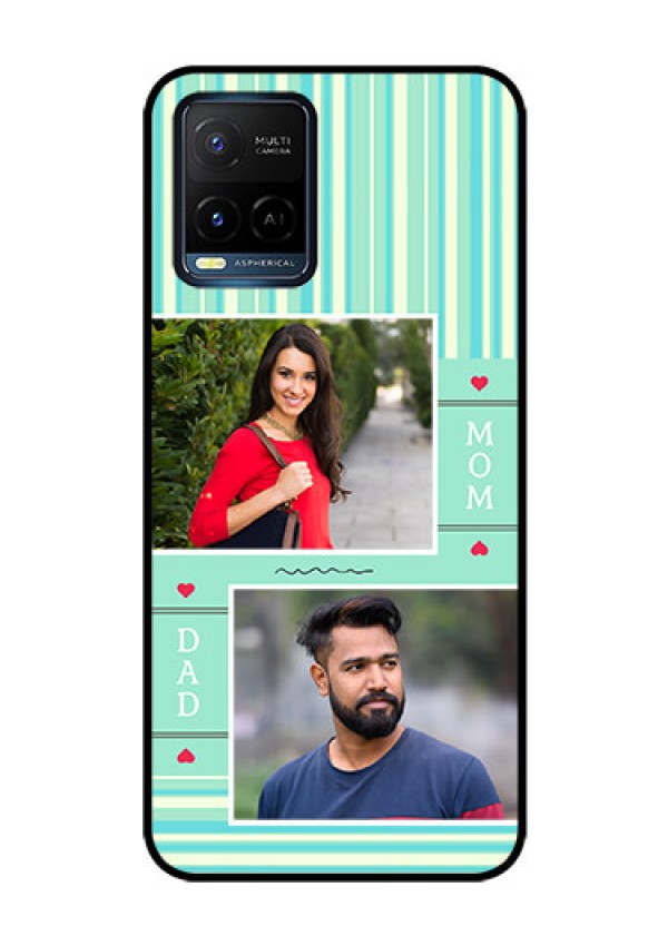 Vivo T1X Custom Glass Phone Case - Mom & Dad Pic Design