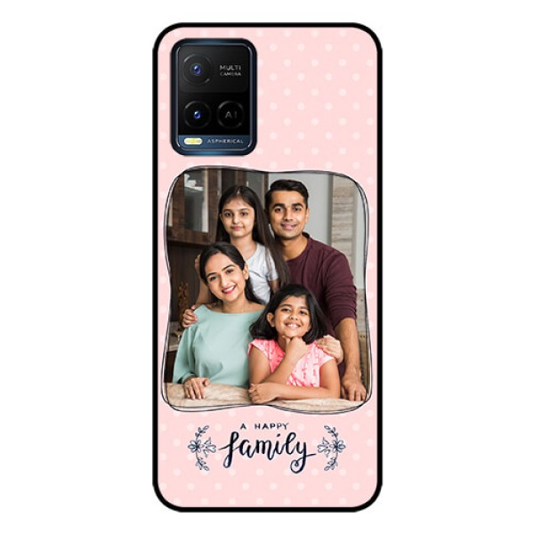 Vivo T1X Custom Glass Phone Case - Family with Dots Design
