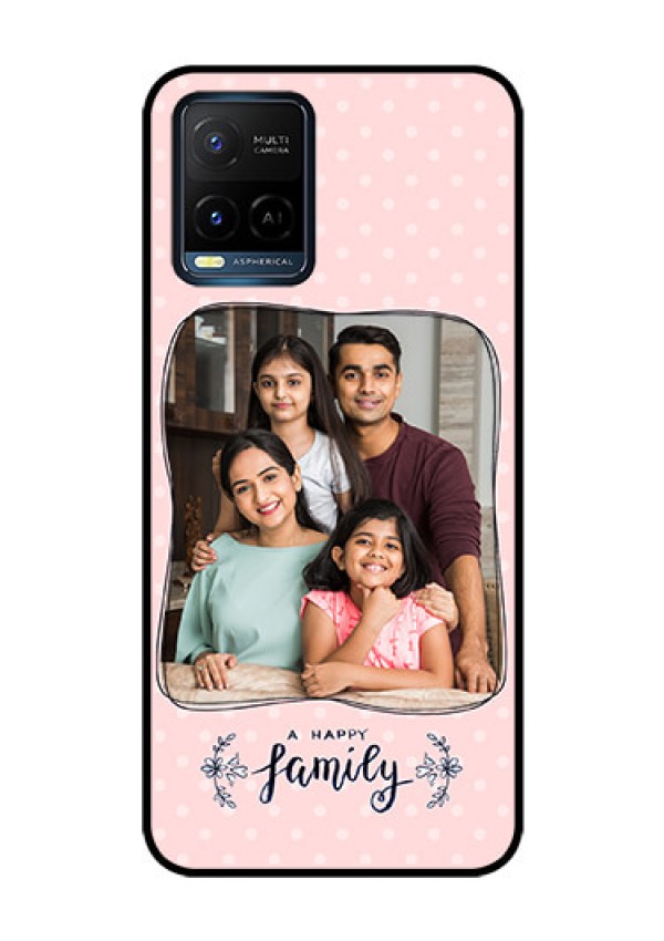 Vivo T1X Custom Glass Phone Case - Family with Dots Design