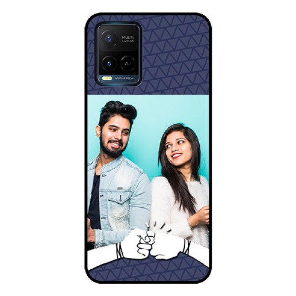 Vivo T1X Photo Printing on Glass Case - with Best Friends Design Vivo T1X Photo Printing on Glass Case - with Best Friends Design