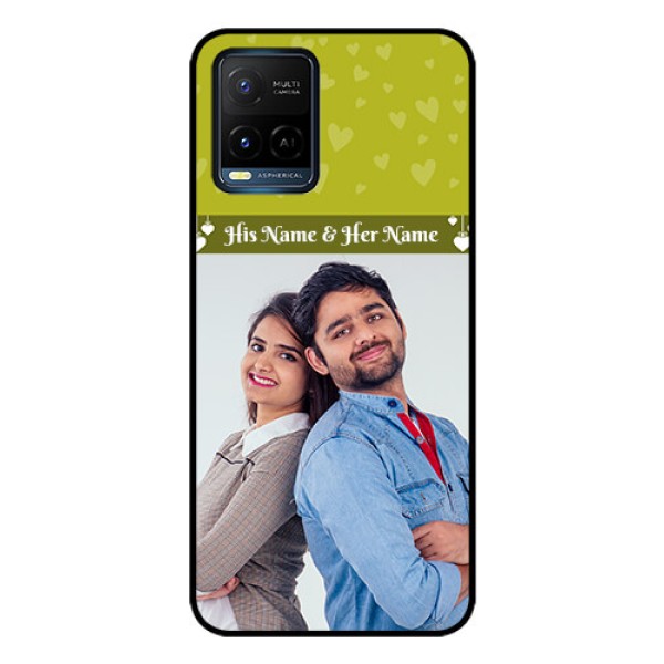 Vivo T1X Custom Glass Phone Case - You & Me Heart Design Vivo T1X Custom Glass Phone Case - You & Me Heart Design