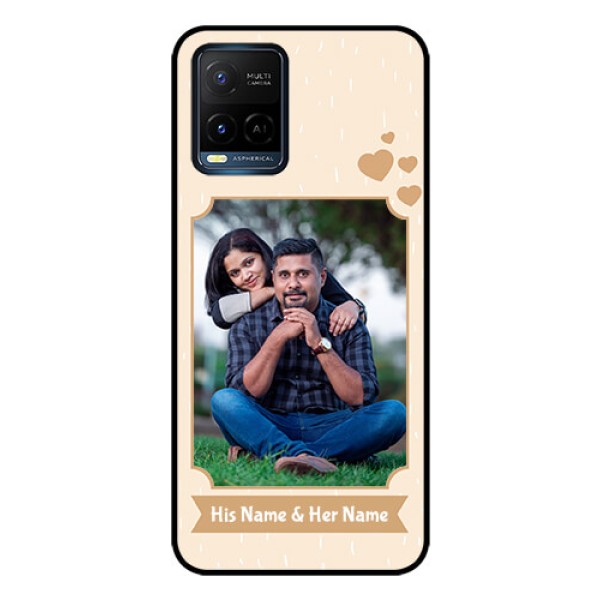 Vivo T1X Custom Glass Phone Case - with confetti love design Vivo T1X Custom Glass Phone Case - with confetti love design