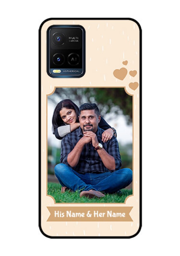 Vivo T1X Custom Glass Phone Case - with confetti love design