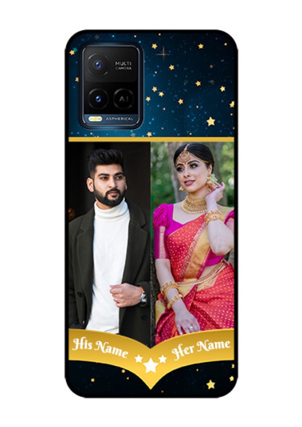 Vivo T1X Custom Glass Phone Case - Galaxy Stars Backdrop Design